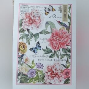 Michel Design Works Peony Kitchen Towel and Floral Spatula Set. Both New w/Tags.